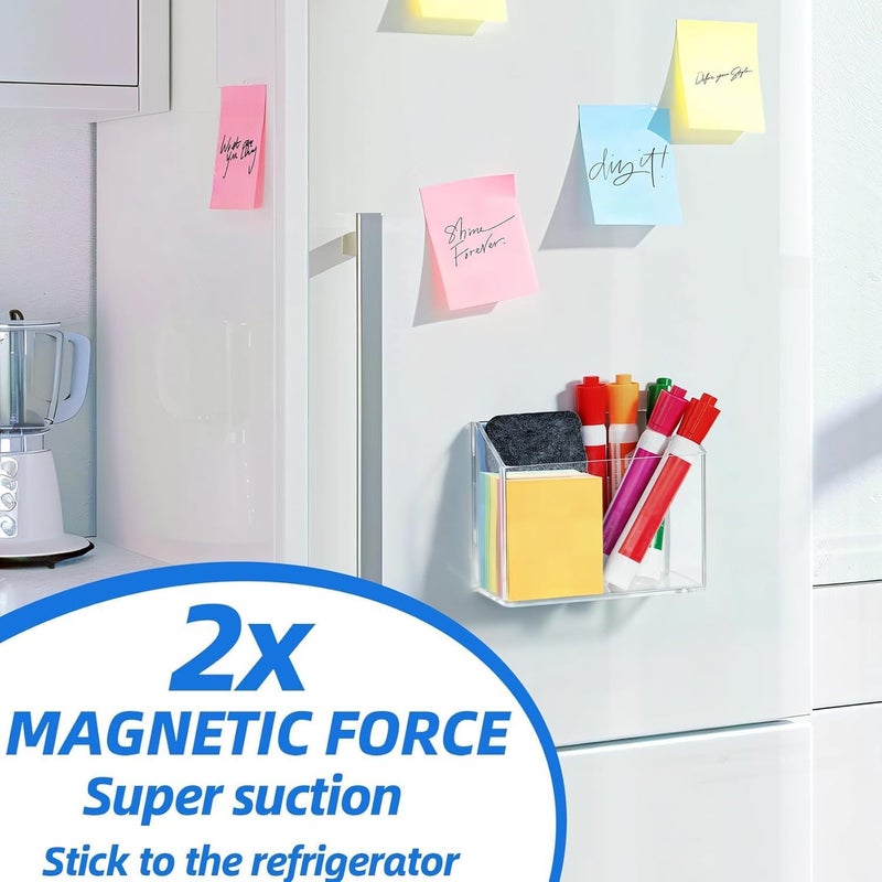 Simetufy Magnetic Pen Holder, Magnetic Dry Erase Marker Holder, magnetic pen holder for refrigerator, whiteboard , Pens, Pencils, Non-slip Acrylic Magnetic Marker Holder- Transparent, 1 Pack - Image 4